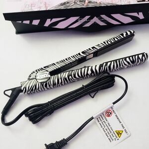 Brillance New York Zebra Print 1.25" Ceramic Hair Flat Iron- Diamond Infused